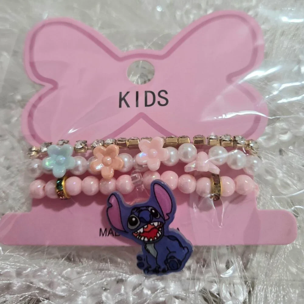 Kids Lot of 12 pcs x 3 Stitch Style Pastel Color's Bracelet's for Girl's